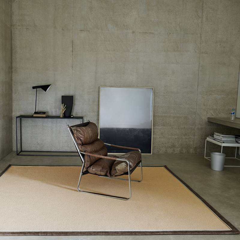 jute rug in modern office