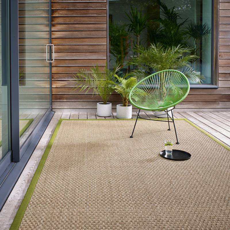seagrass rug on decking